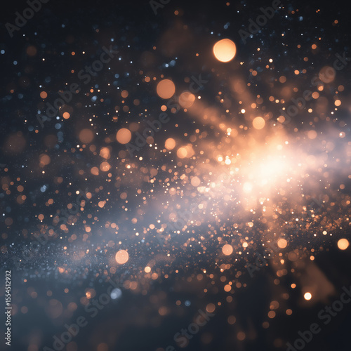 abstract bokeh sparkles light background with space for text