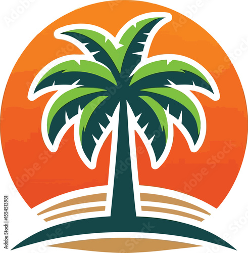 vector illustration of palm trees on white background .
