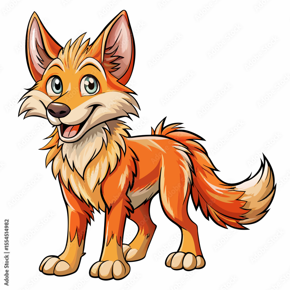 Obraz premium fox cartoon isolated on white