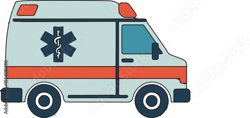 Emergency Medical Services Fast Response Ambulance Illustration