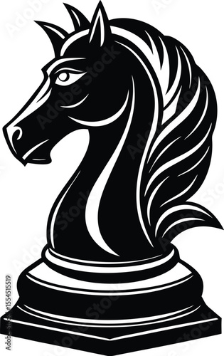 Silhouette of a chess knight piece