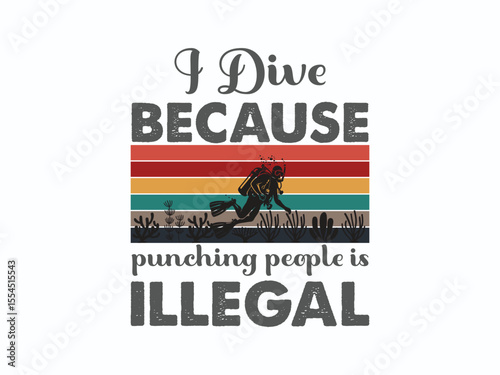 Scuba diving shirt dive therapy because punching people is illegal ocean lover tee