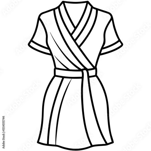 Wrap Dress line art vector