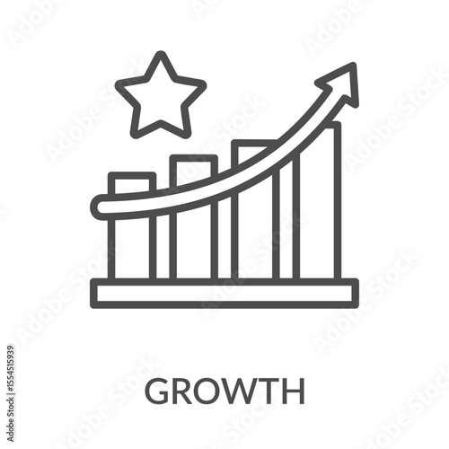 Growth Icon Line Style. Design Vector Illustration