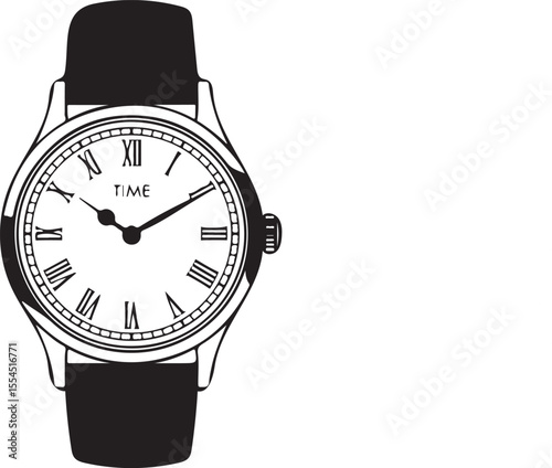Elegant Wristwatch Design Classic Timepiece Illustration