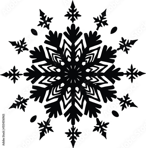 Silhouette of a falling snowflake