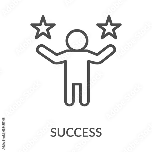 Success Icon Line Style. Design Vector Illustration