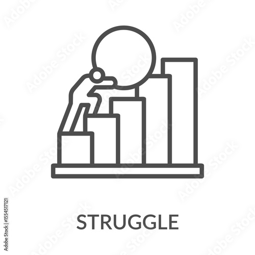 Struggle Icon Line Style. Design Vector Illustration