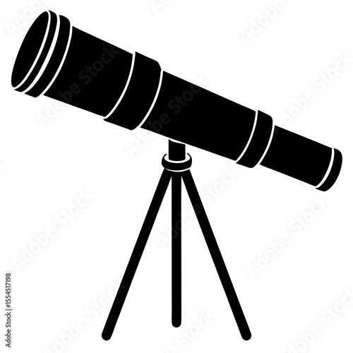 telescope on white background