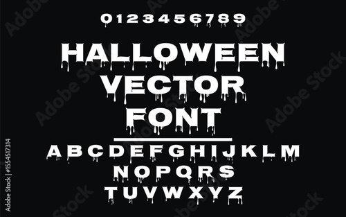 Horror Liquid Effect Font vector - Halloween Alphabet