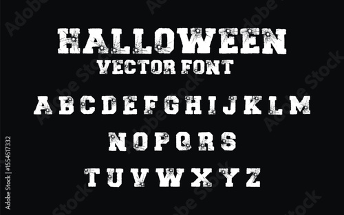 Halloween Spiders Grunge Vector Font