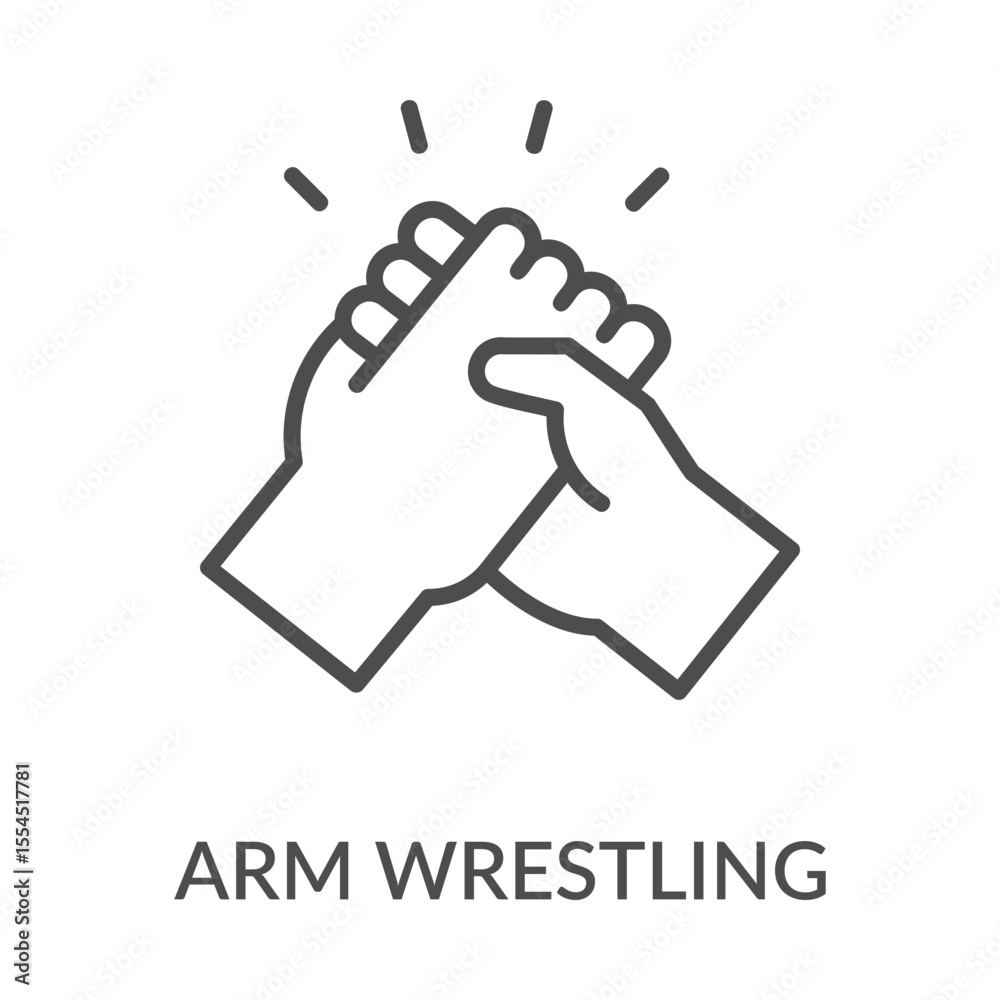 Obraz premium Arm Wrestling Icon Line Style. Design Vector Illustration
