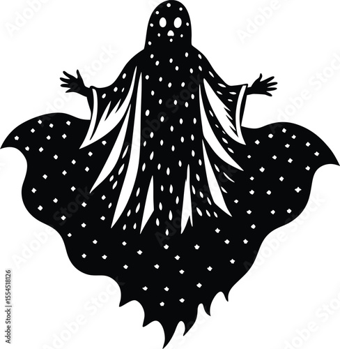 Silhouette of a ghost floating