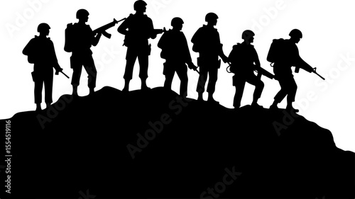 soldiers, military, army, advance, uphill, climb, 