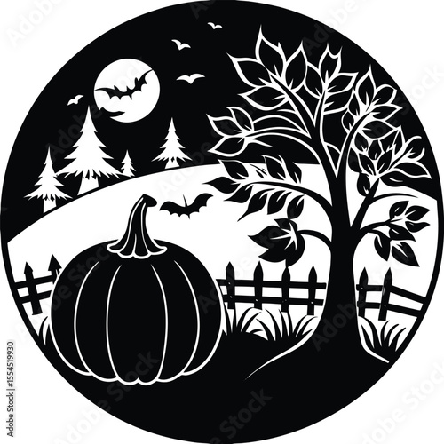 Silhouette of a pumpkin fall