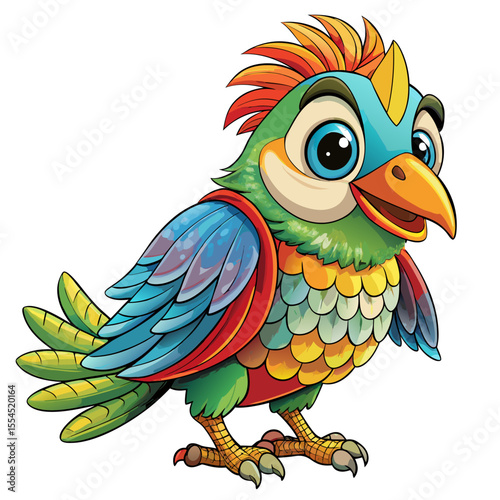 cartoon parrot on white