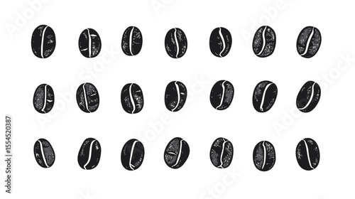 Coffee bean silhouette with clean and simple lines, highlighting the iconic shape of a roasted coffee seed, perfect for coffee-related branding, packaging design, café logos, minimalist illustrations,