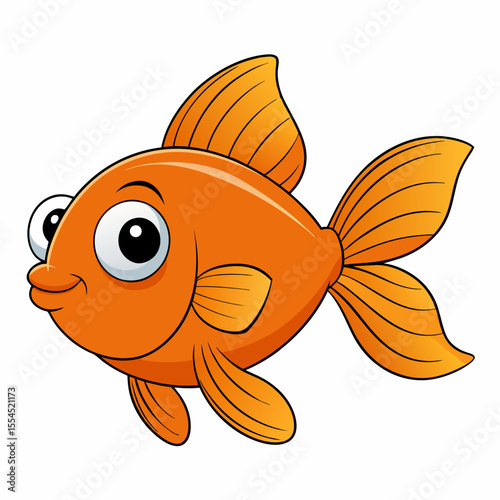cartoon goldfish vector illustration