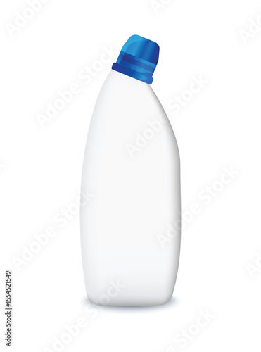White bottle with blue cap, designed specifically for cleaning products mockup
