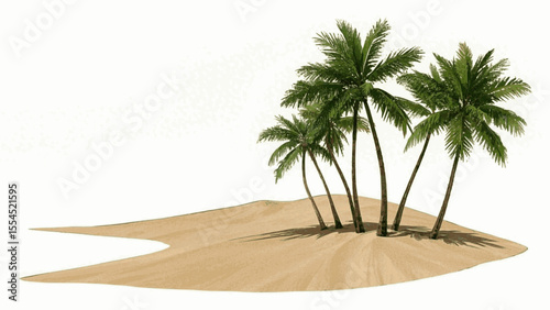 Breezy Cove Palette Sandy island with palm trees isolated watercolor vector illustration svg