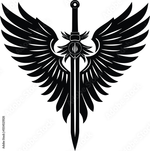 Silhouette of a winged sword