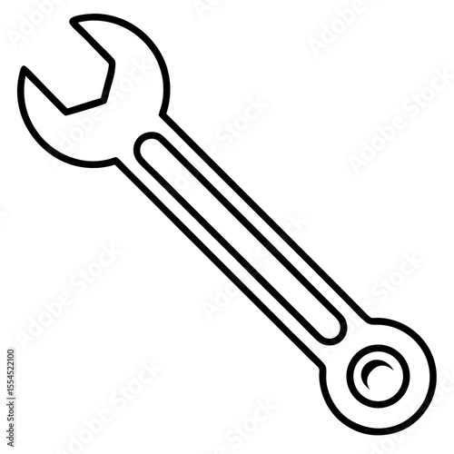 Wrench line art vector