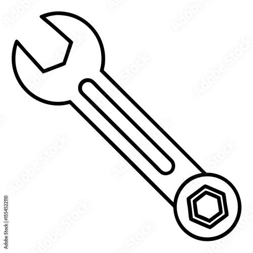 Wrench line art vector