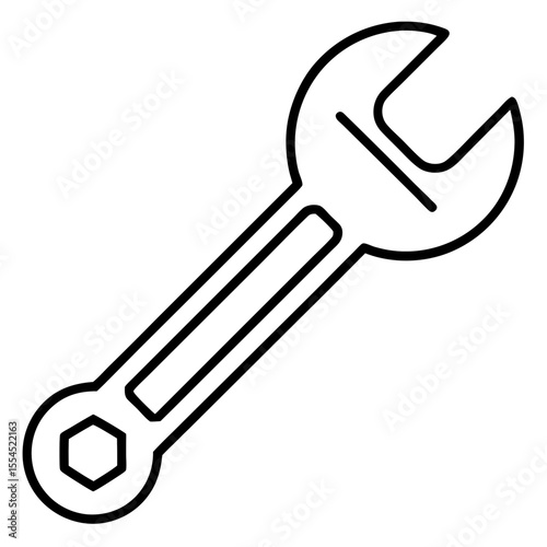 Wrench line art vector
