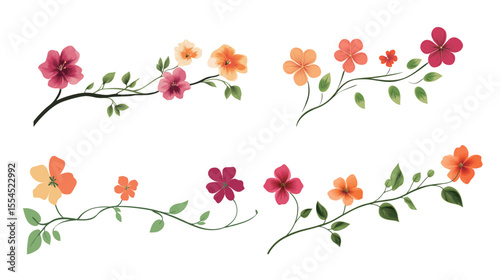 Wallpaper Mural Elegant floral background featuring a variety of blooming flowers in soft and vibrant colors, designed with graceful arrangements and decorative patterns, ideal for invitations, greeting cards, Torontodigital.ca