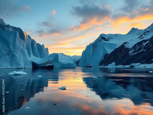 gewaltige Gletscher treffen auf der Meer, Eisküste