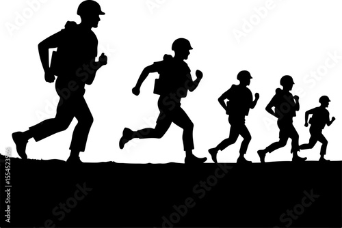 soldiers, military, army, advance, uphill, climb,  vector bundle