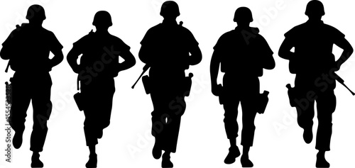 soldiers, military, army, advance, uphill, climb,  vector bundle