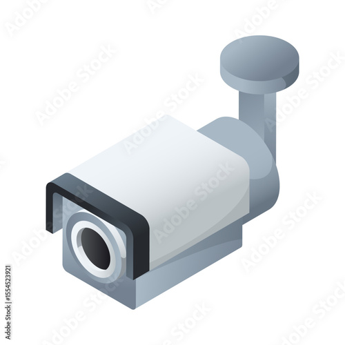 Security camera isolated isometric icon. Vector illustration cctv on white background. Vector isometric icon security camera