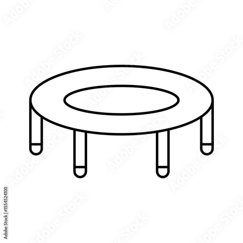 Fitness trampoline line icon editable stroke vector image for sports blogs and stores