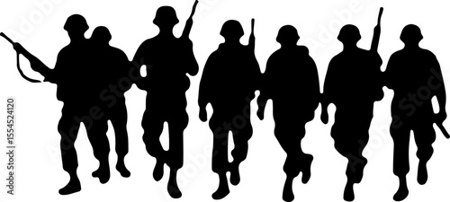 soldiers, military, army, advance, uphill, climb,  vector bundle