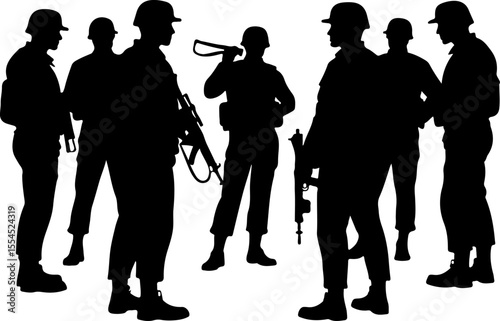 soldiers, military, army, advance, uphill, climb,  vector bundle