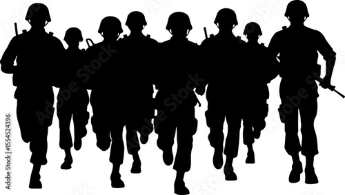 soldiers, military, army, advance, uphill, climb,  vector bundle