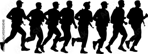 soldiers, military, army, advance, uphill, climb,  vector bundle