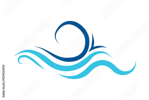 Line water wave icon. Wavy lines water. Vector illustration line icon with simple doodle wave