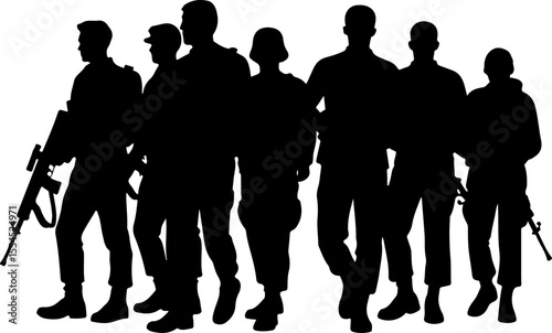  military, army, advance Soldiers Advancing Up Hill Silhouette vector bundle