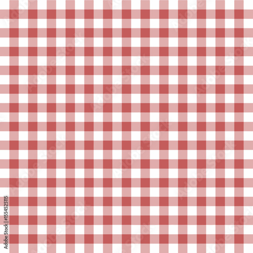 Gingham seamless pattern with soft red and white color, checkerboard background, square, tablecloth, book cover, Vector illustration
