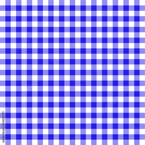 Gingham seamless pattern with dark blue and white color, checkerboard background, square, tablecloth, book cover, Vector illustration