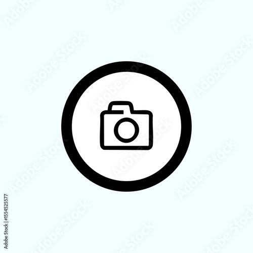 Camera icon logo flat vector design