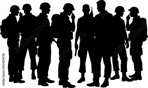  military, army, advance Soldiers Advancing Up Hill Silhouette vector bundle