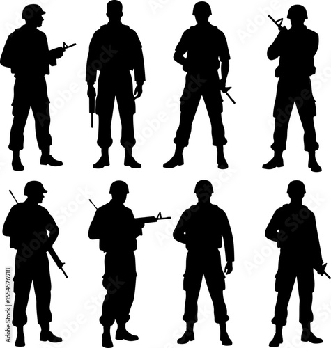  military, army, advance Soldiers Advancing Up Hill Silhouette vector bundle