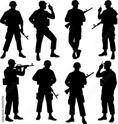  military, army, advance Soldiers Advancing Up Hill Silhouette vector bundle