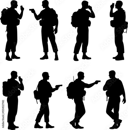  military, army, advance Soldiers Advancing Up Hill Silhouette vector bundle