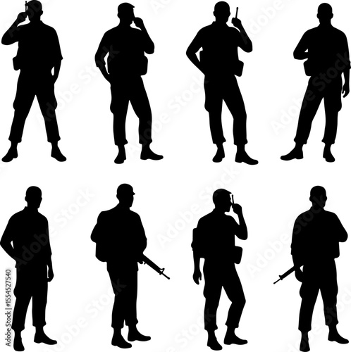  military, army, advance Soldiers Advancing Up Hill Silhouette vector bundle