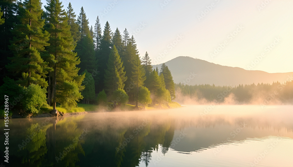 Fototapeta premium The picture captures a stunning landscape of lush green hills and valleys leading down to a serene body of water, bordered by steep cliffs and the distant ocean.