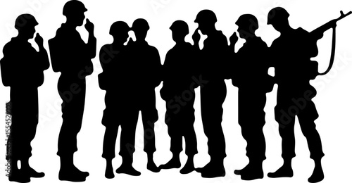 military, army, advance Soldiers Advancing Up Hill Silhouette vector bundle